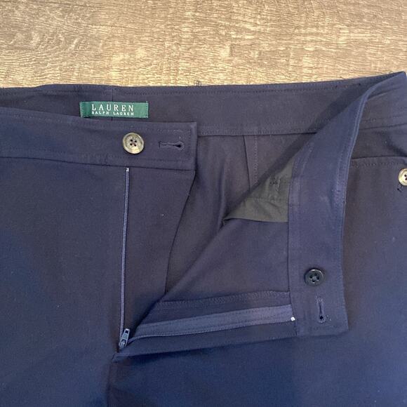 Lauren Ralph Lauren Navy Straight Leg Trousers Size 16 - Picture 8 of 9